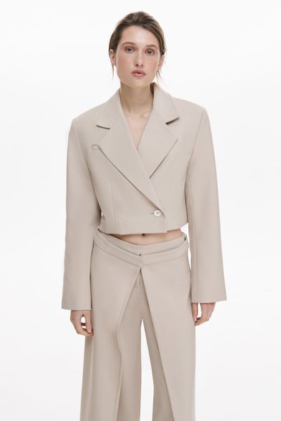 Сет бежевого кольору (кроп жакет + брюки) Premium XS/S cutiesuit08xs-s фото