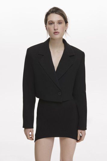 Сет чорного кольору кроп жакет + спідниця Premium XS/S cutiesuit1006xs-s фото
