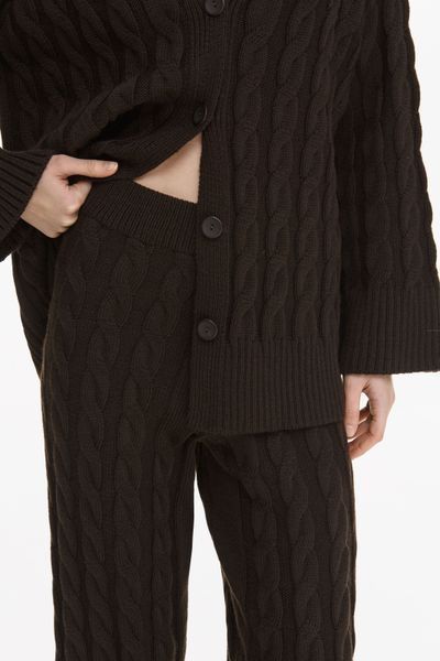 Кардиган обʼємного крою з фактурного трикотажу (колір шоколадний) XS/S knitwear008xs_s фото