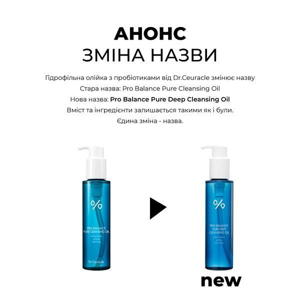 Очищуюча гідрофільна олійка з пробіотиками Dr.Ceuracle Pro Balance Cleansing Oil, 155 мл 8806133613924 фото