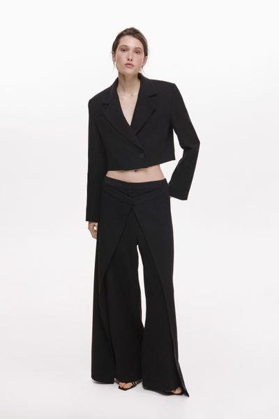Сет чорного кольору (кроп жакет + брюки) Premium XS/S cutiesuit1008xs-s фото