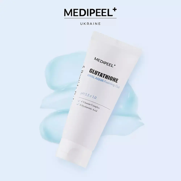 Освітлюючий гель для вмивання з глутатіоном Medipeel Glutathione Hyal Aqua Foaming Gel Cleanser, 150 ml 8809941820676 фото