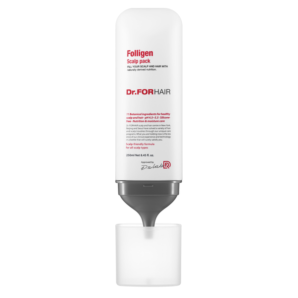 Оздоровлююча маска для шкіри голови Dr.FORHAIR Folligen Scalp Pack, 250мл 8809485532011 фото