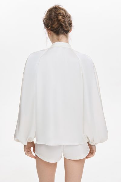Блуза молочного кольору з мереживом XS/S 0101033xss фото