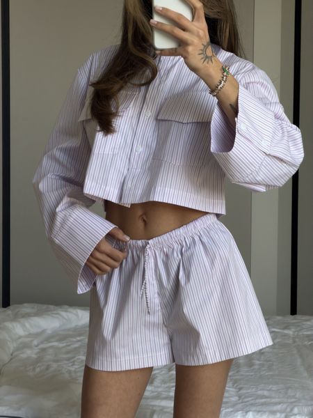 Шорти в смужку з котону біло-рожевого кольору XS/я cutiecot004xss фото
