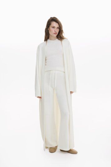 Сет: максі кардиган, топ та штани (молочний) XS/S knitwear004xs_s фото