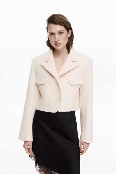 Коротке пальто молочного кольору Fall Winter XS/S vocutiee004xss фото
