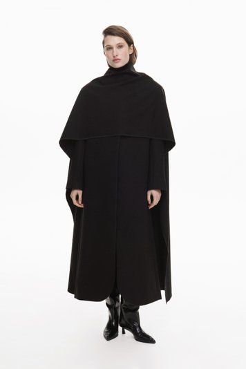 Довге пальто чорного кольору + шарф Fall Winter XS/S vocutiee006xss фото