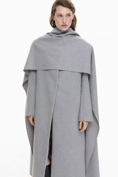 Довге пальто сірого кольору + шарф Fall Winter XS/S vocutiee23xss фото