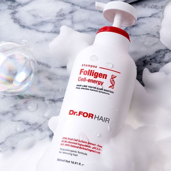 Шампунь для зміцнення та відновлення зрілого волосся Dr.FORHAIR Folligen Cell Energy , 500мл 8809485531618 фото