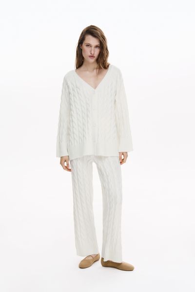 Кардиган обʼємного крою з фактурного трикотажу (колір молочний) XS/S knitwear007xs_s фото