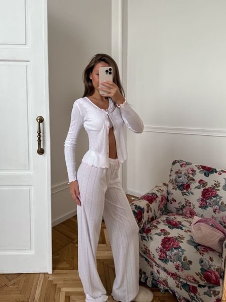 Набір молочного кольору (штани + кардиган + топ) XS/S cutieset303xss фото
