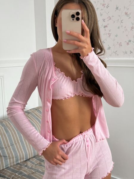 Набір рожевого кольору (кардиган + шорти) XS/S cutieset18xss фото